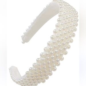 Target Beaded white Elegant Pearl-Embellished Headband